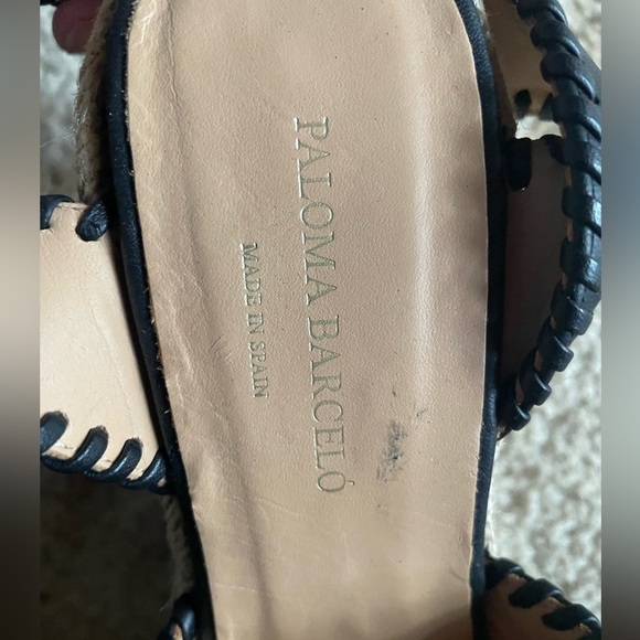 Paloma Barcelo Rafia Wedge Ankle Strap Heel 37 - Picture 5 of 10